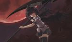  bad_id bad_pixiv_id black_hair black_legwear black_skirt black_wings feathers full_moon hat huanxiang_huifeng looking_at_viewer miniskirt moon night pleated_skirt red_eyes red_moon scythe shameimaru_aya short_hair skirt solo thighhighs tokin_hat touhou wings zettai_ryouiki 