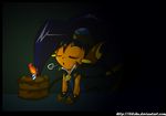  cake candle clothed clothing eyes_closed eyewear fire food gloves goggles lilchu lilchu_(character) male nintendo pok&#233;mon pok&eacute;mon raichu solo tail video_games 