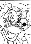  black_and_white creepy crossover doll equine female friendship_is_magic horse hug jemylover male mammal monochrome moonveil my_little_pony pillow pinkamena_(mlp) pinkie_pie_(mlp) pony sega solo sonic_(series) straight_hair tails_doll 