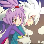  blaze_the_cat blush breasts couple elksign05 female hair human humanized jacket male mammal ponytail purple_hair sega silver_the_hedgehog smile sonic_(series) tail white_hair 