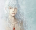  androgynous bad_id bad_pixiv_id behelit berserk griffith long_hair male_focus nude solo white_hair 