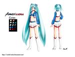  america aqua_eyes aqua_hair belt boots character_sheet choker color_guide concept_art exiled-artist hatsune_miku headphones headset highres long_hair md5_mismatch microskirt midriff multiple_views navel resized skirt smile star striped striped_skirt turnaround twintails upscaled very_long_hair vocaloid white_skirt 