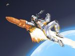  kamen_rider kamen_rider_fourze kamen_rider_fourze_(series) male_focus rocket solo space tears washi 