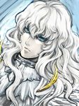  armor bad_id bad_pixiv_id berserk blue_eyes dutch_angle griffith long_hair male_focus solo white_hair you-ji 