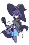  a-ka brown_eyes cape foreshortening grey_hair guitar hat instrument kita_high_school_uniform nagato_yuki school_uniform serafuku short_hair solo suzumiya_haruhi_no_yuuutsu witch_hat 