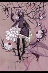  bad_id bad_pixiv_id dress evil eyeball eyes garter_straps hat lastdark letterboxed long_hair solo surreal touhou yakumo_yukari 