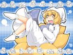  :d bad_id bad_pixiv_id blonde_hair chibi futaba_suetsuki hat multiple_tails open_mouth smile solo surcoat tail touhou yakumo_ran yellow_eyes 