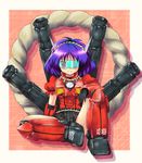  bad_id bad_pixiv_id guncannon gundam mobile_suit_gundam parody purple_hair red_eyes rope shimenawa short_hair solo touhou visor yasaka_kanako yo-chaosangel 