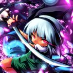  ayakashi_(monkeypanch) bad_id bad_pixiv_id black_hairband ghost hairband hitodama katana konpaku_youmu konpaku_youmu_(ghost) red_eyes short_hair silver_hair solo sword touhou weapon 