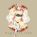  bad_id bad_pixiv_id blue_eyes bra breasts camisole cleavage crop_top flower hair_flower hair_ornament horns ichinose_(sorario) lingerie long_hair medium_breasts megurine_luka panties pink_hair red_flower red_rose rose see-through single_thighhigh sitting solo thighhighs underwear underwear_only vocaloid 