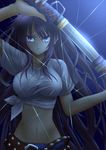  aru_tia bad_id bad_pixiv_id belt denim glowing glowing_eyes impossible_clothes impossible_shirt jeans kanzaki_kaori long_hair midriff navel open_mouth pants shirt solo string studded_belt sword taut_clothes taut_shirt tied_shirt to_aru_majutsu_no_index very_long_hair weapon 