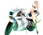  bad_id bad_pixiv_id bikini blonde_hair blue_eyes boots front-tie_top goggles ground_vehicle hazfirst highres long_hair motor_vehicle motorcycle original sunglasses swimsuit 