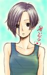  black_hair brown_eyes kobayakawa_rinko love_plus same_(00shark) short_hair sleeveless solo sweat 