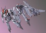  hirokawa_kouichirou macross macross_frontier mecha no_humans s.m.s. saotome_alto simple_background transformation variable_fighter vf-25 