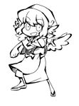  alternate_costume animal_ears greyscale japanese_clothes mitsumoto_jouji monochrome mystia_lorelei okamisty parody short_hair sketch solo style_parody touhou wings 