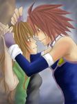  anna_irving brown_eyes brown_hair couple kratos_aurion lowres oekaki red_hair redhead tales_of_(series) tales_of_symphonia 