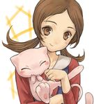  bad_id bad_pixiv_id brown_eyes brown_hair gen_1_pokemon hands holding horey kotone_(pokemon) legendary_pokemon lowres mew no_hat no_headwear pokemon pokemon_(creature) pokemon_(game) pokemon_hgss smile twintails 