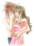  anna_irving brown_hair couple eyes_closed kiss kratos_aurion lowres short_hair smile tales_of_(series) tales_of_symphonia 