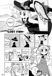  :d borrowed_garments cirno comic cosplay greyscale hard_translated hat headwear_switch highres kirisame_marisa kirisame_marisa_(cosplay) monochrome multiple_girls non-web_source open_mouth rumia smile spell_card sweat toto_nemigi touhou translated witch_hat ze_(phrase) |_| 