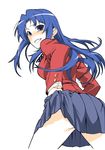  ass back bad_id bad_pixiv_id blue_hair kawashima_ami long_hair purple_eyes school_uniform skirt solo thesale toradora! 