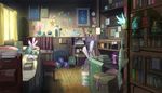  alchemy bad_id bad_pixiv_id book bookshelf cabinet chair chest_of_drawers clock crystal crystal_ball curtains feathers glowing indoors no_humans note pentagram pixiv_fantasia pixiv_fantasia_4 room scenery scroll still_life table tablecloth wall_clock window wooden_floor 