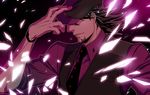  brown_hair cabbie_hat dark_persona ebitetsu facial_hair hat hat_over_eyes kaburagi_t_kotetsu male_focus necktie solo stubble tiger_&amp;_bunny vest waistcoat wakuni 