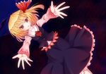  bad_id bad_pixiv_id blonde_hair fang hair_ribbon highres outstretched_arms red_eyes ribbon rumia solo touhou yanagi_ryou 