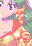  artist_request close-up copyright_name feena_(grandia) grandia grandia_i green_hair hair_ornament hair_tubes jewelry long_hair necklace oekaki purple_eyes smile solo 