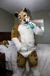  bottle canine diaper dog dragon fursuit looking_at_viewer male solo 