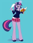  anthro anthrofied book clothed clothing cute equine female friendship_is_magic fur glowing hair horn horse long_hair mammal miu multi-colored_hair my_little_pony pen pink_hair plain_background pony purple purple_eyes purple_fur purple_hair shirt short_hair skirt solo standing tail twilight_sparkle_(mlp) unicorn 