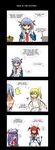  4koma apron comic cosplay english flandre_scarlet highres koakuma lunarisaileron lyrical_nanoha magical_girl mahou_shoujo_lyrical_nanoha multiple_girls naked_apron patchouli_knowledge remilia_scarlet takamachi_nanoha takamachi_nanoha_(cosplay) touhou 