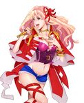  bad_id bad_pixiv_id blonde_hair blue_eyes bracelet breasts choker jewelry long_hair macross macross_frontier macross_frontier:_itsuwari_no_utahime maya_(many_pictures) medium_breasts microphone midriff music open_mouth ring sheryl_nome shorts singing solo 