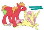  blonde_hair cartoonlion cutie_mark english_text equine female feral fluttershy_(mlp) friendship_is_magic hair horse male mammal my_little_pony pegasus pink_hair pony preening text wings 
