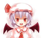  blue_hair fang hat red_eyes remilia_scarlet shize_(coletti) solo touhou wings 