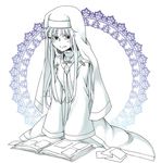  blush habit index long_hair monochrome nun photo_(object) photo_album robe safety_pin smile solo spring_water tears to_aru_majutsu_no_index 