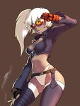  :o asymmetrical_clothes breasts chaps cigarette cleavage crop_top cropped_jacket cross dark_skin fingerless_gloves genderswap genderswap_(mtf) glasses gloves highleg highleg_panties highres jewelry k' medium_breasts midriff navel panties pendant redpencil side_ponytail smoke snk solo sunglasses the_king_of_fighters thighhighs underwear unzipped zipper 