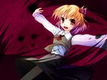  bad_id bad_pixiv_id blonde_hair dark fang hair_ribbon highres red_eyes ribbon rumia short_hair solo touhou yanagi_ryou 