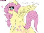  &lt;3 anthro anthrofied blue_eyes blush breasts butt cutie_mark dialog english_text equine female fluttershy_(mlp) friendship_is_magic hair hooves horse mammal mane my_little_pony nipples pegasus pink_hair plain_background pony pussy shy solo sonne tail text white_background wings 