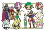  6+boys 90s animal_ears baal_(grandia) bangs boots creature dr._alma_(grandia) feena_(grandia) frame gadwin_(grandia) grandia grandia_i guido_(grandia) hair_ornament hair_over_one_eye hair_tubes headband hontani_toshiaki justin_(grandia) knee_boots leen_(grandia) milda_(grandia) mullen_(grandia) multiple_boys multiple_girls official_art one_eye_closed pointy_ears puui_(grandia) rapp_(grandia) sue_(grandia) 