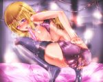  blonde_hair blush breasts butthole cameltoe charlotte_dunois dildo game_cg infinite_stratos nipples purple_eyes thighhighs wet 