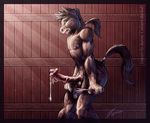  aaron_(artist) balls dasaod_(artist) equine erection girly horse male muscles penis precum solo underwear 