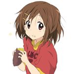  bad_id bad_pixiv_id brown_eyes brown_hair core_(mayomayo) eating food food_on_face hirasawa_yui k-on! short_hair solo sweet_potato 