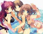  3girls amaduyu_tatsuki bikini cleavage komaki_ikuno komaki_manaka kousaka_tamaki swimsuit to_heart to_heart_2 water 