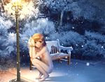  :o barefoot bdsm bench blush bondage bound bound_wrists brown_eyes brown_hair bush cold exhibitionism flat_chest foliage highres lamppost long_legs misaka_mikoto misakamitoko0903 night nipples nude open_mouth outdoors public_nudity rope short_hair snow snowing solo squatting tiptoes to_aru_kagaku_no_railgun to_aru_majutsu_no_index toes tree 