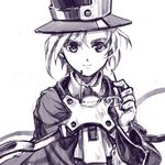  blazblue carl_clover child glasses gloves hat looking_at_viewer male_focus sketch solo soojie_roh 