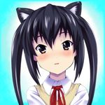  animal_ears bad_id bad_pixiv_id black_hair brown_eyes cat_ears inuga_anahoru k-on! long_hair nakano_azusa school_uniform solo twintails 