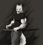  amazing daniel_packarus katana looking_at_viewer male mammal solo sword weapon wolf zekit 