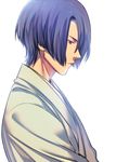  blue_hair hijirikawa_masato japanese_clothes male_focus minami_(wakulyri) profile purple_eyes solo uta_no_prince-sama white_background 