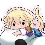  animal_ears blonde_hair blush breast_poke cat_ears cat_tail chibi extra_ears frown hoshizuki_(seigetsu) minigirl mizuhashi_parsee pointy_ears poking puru-see solid_circle_eyes solo tail touhou trembling 