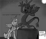  draconequus equine female feral friendship_is_magic hasbro horn horse male mammal moon my_little_pony night pegasus pony princess_luna_(mlp) sculpture sign stars statue tail unicorn unknown_artist wings 